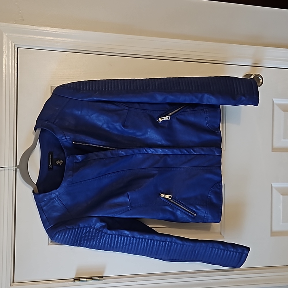 INC faux leather motorcycle jacket